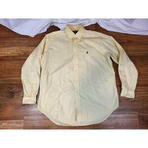 Polo Ralph Lauren Vintage Men's L Blake Yellow‎ Long Sleeve Button Down Shirt
